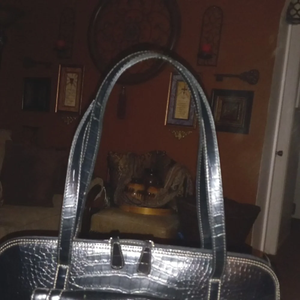 Black Croc Laptop Bag